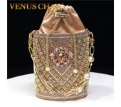 Bucket Crystal Bag Diamonds 11 Color Women Evening Bags Flower Rhinestones Egg Design Fashion Female Clutch Handbags