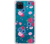 Funda original compatible con Samsung Galaxy A12 5G - M12 - Patron flores azules y rojas