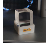GeekMagic GIFTV Crystal Cube Photo Display Holographic Desktop Smart Weather Station Digital Clock with GIF Animations Album