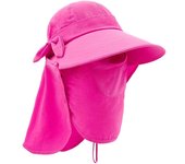 Sombrero Proteccion UV Mujer Verano Gorro de Pescador Proteccion Cuello para Mujer Transmontable Sombrero Desmontable para El Sol Ala Ancha con Protección Cara