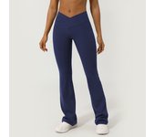 V-Cross Fitness Flare Pants Lifting Buttocks Cross Waist Yoga Sport Leggings Gym Outdoor Acticewear Workout Wide-Leg Pants