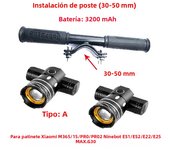 Electric Scooter LED Lamps Headlight USB Rechargeable Zoomable Bike Light for Xiaomi 1S M365 PRO2 Ninebot Skateboard Accessories