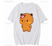 Couple Bubu Is Throwing Flip-flops At Dudu Summer Tshirt Dudu Was Threw Flip-flops By Bubu Since He Teases Bubu Summer Tee Tops
