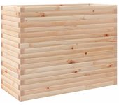 vidaXL Jardinera madera maciza de pino 90x40x68,5 cm Color Pino natural,  Blanco,  Marrón cera y mas