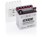 Batería Exide 12N10-3B Moto 12V Conventional. 12V - 10Ah/110A (EN) (135x75x145mm)