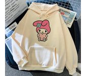 Kawaii My Melody Cartoon Anime Women Pullover Tops Spring Autumn Hoodie 2024 New Fashion Pink Sports Couple Sweatshirt Clothes