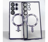 Transparent For MagSafe Magnetic Wireless Charging Case For Samsung Galaxy S24 S23 S22 Ultra Plus Lens Protector Silicone Cover