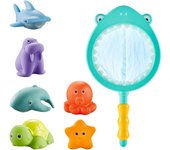 Juguete de baño para bebé, juguete flotante de animales para piscina, juguete educativo para el baño, juguete de iluminación con red de chorro para bañera o piscina para niños.