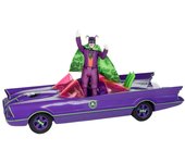 Dc retro figura y vehículo batman 66 batmobil with joker (gold label)