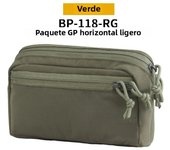 Lightweight Horizontal GP Pouch Expansion Molle Storage Bag Bidirectional Zipper Built-in Fixed Ring Sundry Tool Bag