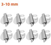 8pcs Stainless Steel Sewing Rolled Hemmer Foot 3mm-10mm Universal Sewing Machine Presser Foot DIY Crafts Hemming Puller Tool