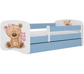 Cama 140 x 70 cm Kocot Kids com colchão BabyDreams Teddybear Flowers Blue