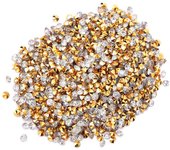 Diamante con fondo de Placa Dorada Diamante decorativo puntiagudo (4mm Blanco con fondo Dorado)