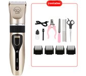 Cortapelos para perros y gatos para pelo largo/grueso/corto/rizado, kit de cortapelos silencioso inalámbrico recargable para todas las mascotas, libro electrónico, dorado