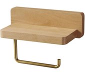 Soporte de Papel Higiénico de Madera con Soporte para Baño, Cocina, WC