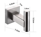 Perchero para el hogar Gancho de pared simple en acero inoxidable 304 Acabado cepillado Toallero Abrigo Albornoz Ropa Sombrero para baño WC Familia y oficina-
