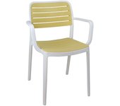 Silla de jardín Calpe blanco/natural 80,5x53,5x41 cm