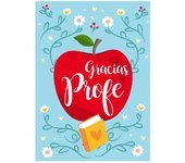 Tarjeta profe Manzana 20x30 gracias Antracita Raíz Regalos Regalos para Profes Tarjetas Inicio Tarjeta Profe   Antracita