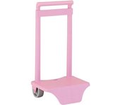 SAFTA - CARRO GUARDERIA ROSA CLARO PANT.673C - Carro Mochila Guarderia Fabricado en España Sistema de sujeción para mochilas UNIVERSAL de hasta 22 x 10 x 27 cm - Carro Mochila Asa Extraible