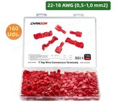 20/60/160PCS T-Tap Quick Splice Wire Connectors Electrical Crimp Joint Cord Cable Self-Stripping Disconnect Wiring Terminals Kit