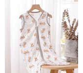 HappyFlute New Cute Print Two-Way Zipper Design Super Soft Bamboo Cotton Fabric Sleeveless Baby Summer Anti-kick Sleeping Bag