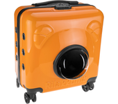 Maleta para transporte de mascotas gato y perro Transportin de plástico rígido naranja - PrimeMatik