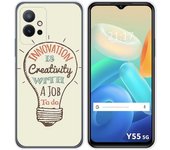 Funda Silicona para Vivo Y55 5G diseño Creativity Dibujos
