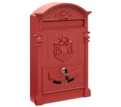 ARREGUI Residencia Maxi D-2152/R Buzón Exterior Vintage de Aluminio Tamaño L (Revistas y Sobres C4) | Buzón de Pared Grande | Buzón de Correo de Gran Capacidad | Estilo Clásico | Rojo