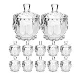 Bomboneras de Cristal 8,7x10 cm. Pack 12 Frascos Transparentes de Cristal para Chocolate, Caramelos, Dulces, Galletas. Bombonera de Cristal con Tapa. Almacenamiento, Decoración.  Ideal para Bar, Restaurantes, Cafeterías, Hostelería, Comercios, Tiendas