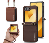 Magnetic Flip Leather Phone Case for Samsung Galaxy Z Flip 6 5 4 3 5G Flip6 Flip5 Flip4 Wallet Card Cover Etui Coque