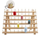 Soporte de hilo de madera de 60 bobinas/soporte de hilo/organizador de bobinas de hilo con gancho para colgar Fr bordado, acolchado, costura, trenzado de cabello