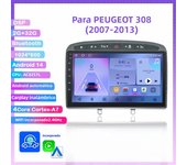 2+64G 2din Android 14 Carplay DSP Autoradio for Peugeot 308 308SW 408 2007-2013 Car Radio Multimedia Video Player