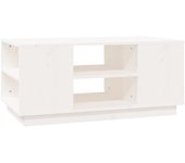 vidaXL Mesa de centro de madera maciza de pino 90x49x40,5 cm Natural, Blanco, Gris Mesita de Salón o Comedor o Auxiliar Mesa de Café Meuble Salón