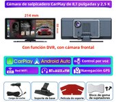 Jansite 8.1'' 2.5K Inverted Mounting Dash Cam Car Radio Wireless Carplay Android Auto Car DVR GPS Navigation Video Recorder WiFi
