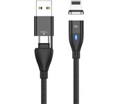 100W USB C Magnetic Charging Cable Fast Charger 3 in 1 USB Wire Cord For iPhone 12 11 Pro Xiaomi Samsung Macbook iPad