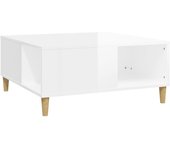 vidaXL Mesa de centro madera contrachapada 80x80x36,5 cm Blanco, Negro, Blanco brillante Mesita de Salón o Comedor o Auxiliar Mesa de Café Meuble Salón