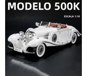 1:18 500K Toys Cars Alloy Diecast Models Wheel Steering Miniature Vintage Car Rubber Tires Light Sound Vehicles Boys Xmas Gifts