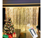 Fairy Lights Xmas Tree Christmas Garland LED Curtain Lights for 8 Modes Remote,Party Home Christmas Decorations