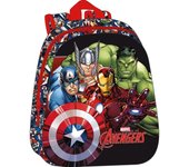 SAFTA - MOCHILA 3D AVENGERS 33x27 cm - Mochila con Asas Ajustables y Espalda Ergonomica - Mochila con Compartimientos con Cremallera - Mochila Diseño Único y Licencia Oficial By AVENGERS