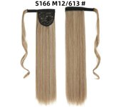 Synthetic Long Straight Wrap Around Clip In Ponytail Hair Extension For Women 22inch Heat Reistan Pony Tail Fake Hair budabuda