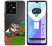 Funda Silicona Transparente para Vivo Y35 / Y22s diseño Panda Dibujos