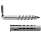 Kit sanitario alcayata con taco ø 14 x 70 mm. fijación calentadores / termos de agua