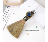 1PC Natural Crystal Point Stone Amethyst Altar Witch Supplies Table Decoration Family Tree Charms Feather Broom Crafts Halloween