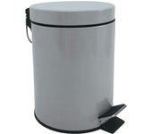 MSV Cubo de basura con pedal (3 L), color gris claro