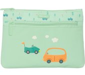 SAFTA  PORTATODO GDE. 2 CREM. FÁCIL LIMPIEZA SAFTA PREESCOLAR "COCHES" - Portatodo Grande con 2 Cremalleras Fácil Limpieza Safta Preescolar - Espacioso y Práctico para las Necesidades Escolares