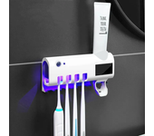 Soporte Limpiador Dientes UV Esterilizador Energía Solar Dispensador Pasta Dental Montado en Pared