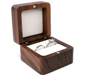 Black Walnut Solid Ring Box Single Double Ring Box Earrings Box Cufflinks Box Vintage Wooden Ring Box Exquisite Gift Box