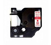 Compatible dymo d1 45012 cinta de etiquetas para rotuladora - texto rojo sobre fondo transparente - ancho 12mm x 7 metros - s0720520