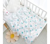 Manta De Muselina Para Bebé Recién Nacido 110*120cm Doble Capa Algodón Suave Abrazadera De Baño Para Cuna Y Carrito De Bebé