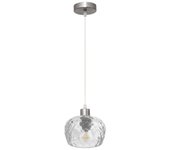 Fabrilamp - Colgante Estela 1xe27 Cromo Regx13x13 Cm C/tulipa Cristal Tallado Transparente